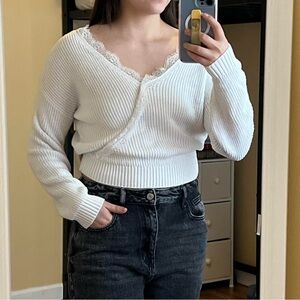 Elegant White Women's Sweater